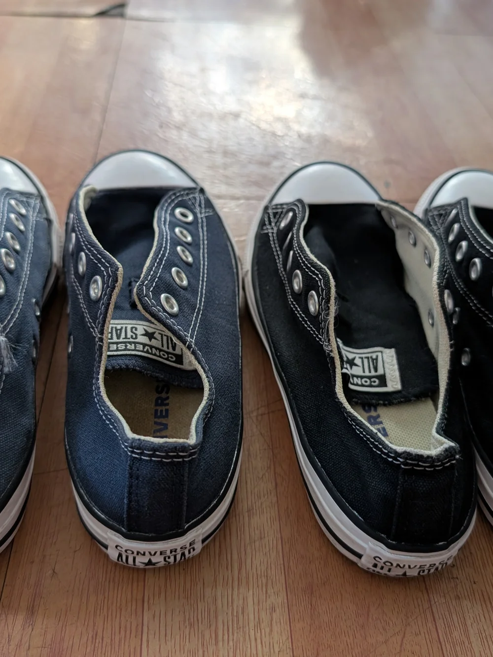 Converse Kids Black Canvas With Laces Low Top Sneakers with White Toe